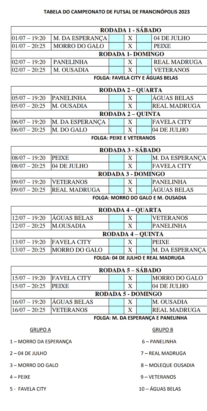 Finais do Campeonato Municipal de Futsal de Chapada 