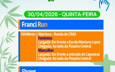 Francinópolis divulga programação especial pelos 64 anos com esporte, fé, cultura e serviços à população